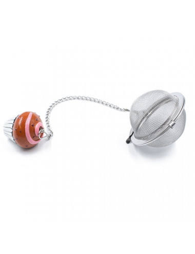 Filtro sfera Ø 5 cm in acciaio inox con ciondolo colorato - La Pianta del Tè vendita online