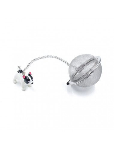 Filtro sfera Ø 5 cm in acciaio inox con ciondolo colorato - La Pianta del Tè shop online