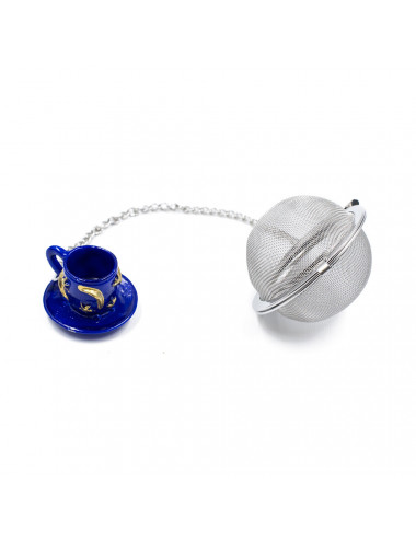 Infusore a sfera Ø 5 cm in acciaio inox con ciondolo colorato - La Pianta del Tè shop online