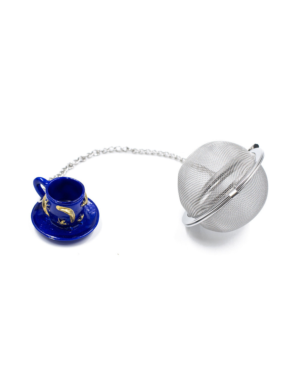 Infusore a sfera Ø 5 cm in acciaio inox con ciondolo colorato - La Pianta del Tè shop online