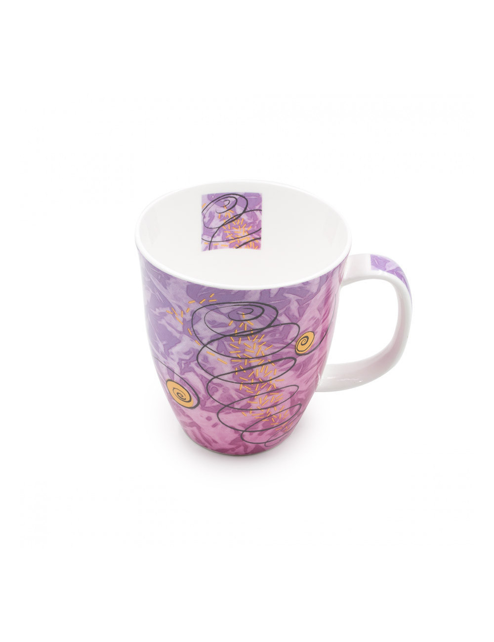 Originale mug in porcellana rosa con simboli dei 4 elementi naturali - La Pianta del Tè acquista online