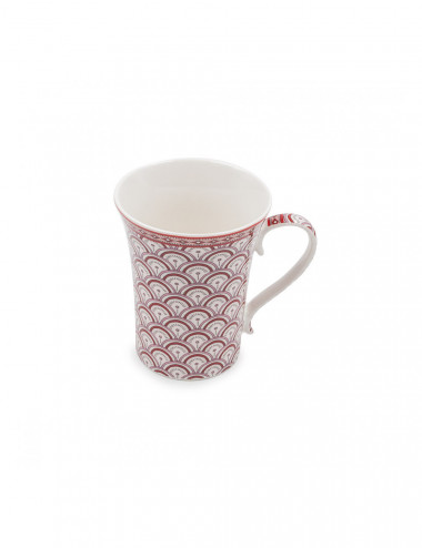 Elegante mug in porcellana Season decorata con ventagli rossi - La Pianta del Tè acquista online