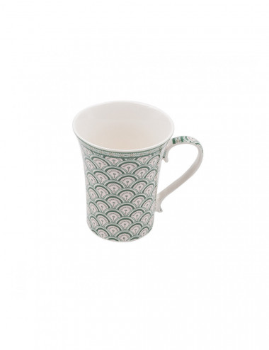 Elegante mug in porcellana Seasons decorata con ventagli verdi - La Pianta del Tè acquista online
