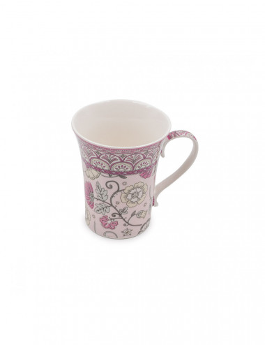Elegante mug  Seasons in porcellana decirata con fiori rosa - La Pianta del Tè acquista on line