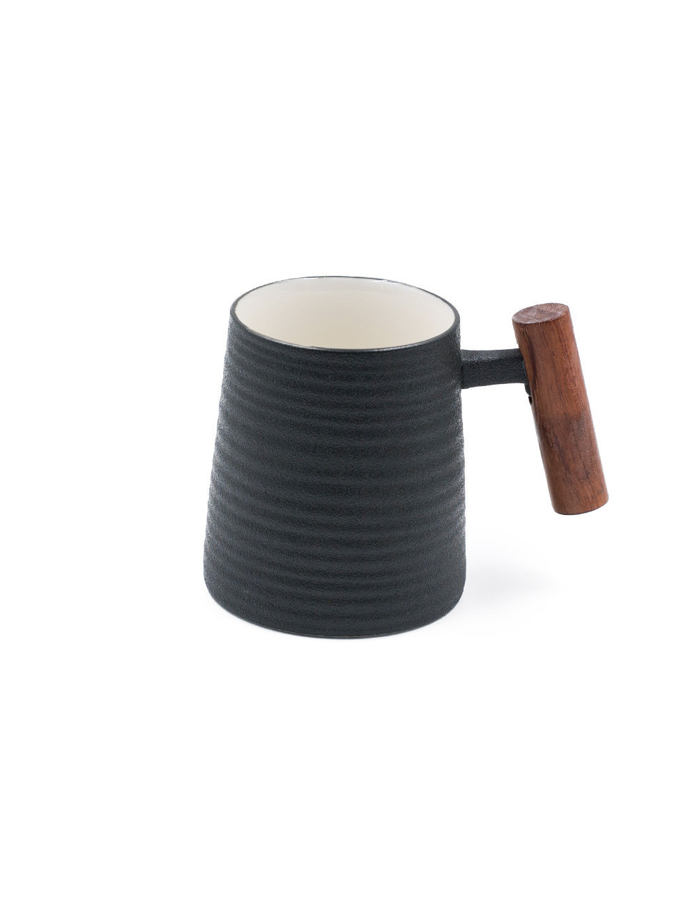 Mug stile anni '70 Old Style in porcellana nera effetto ghisa - La Pianta del Tè shop on line