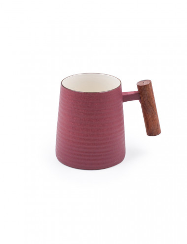 Mug stile anni '70 Old Style in porcellana rossa effetto ghisa - La Pianta del Tè shop on line