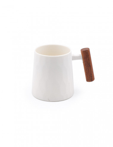 Mug stile anni '70 Old Style in porcellana bianca effetto ghisa satinata - La Pianta del Tè shop on line