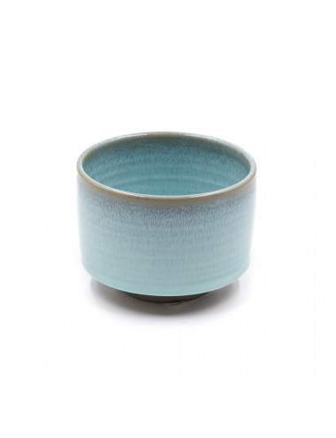 Chawan matcha artigianale in ceramica giapponese azzurra Natsu - La Pianta del Tè shop online
