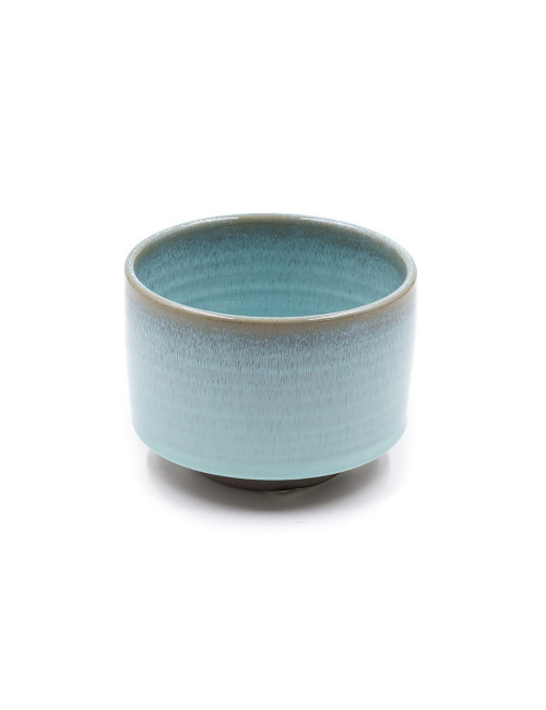 Chawan matcha artigianale in ceramica giapponese azzurra Natsu - La Pianta del Tè shop online