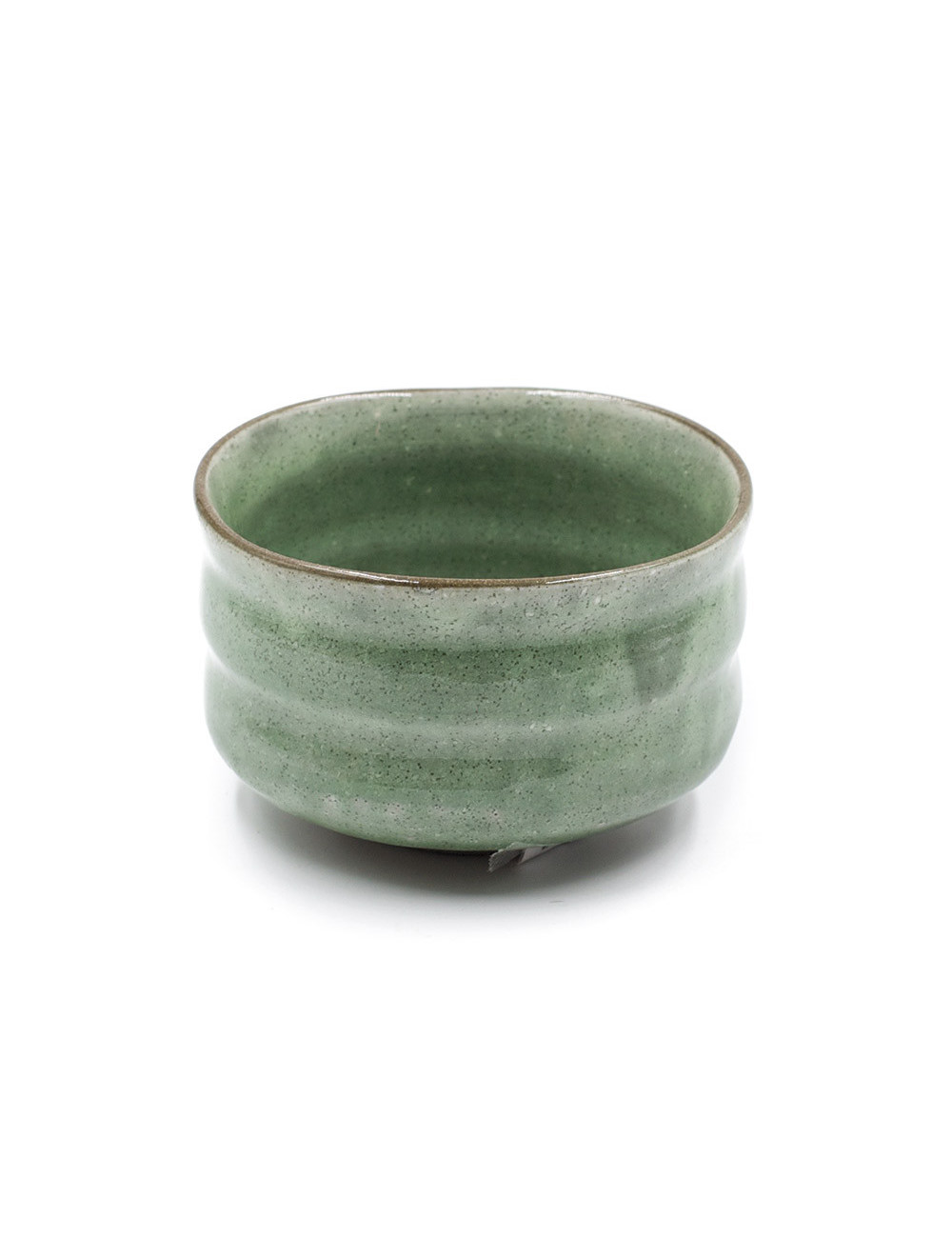 Chawan ciotola artigianale in ceramica giapponese verde Yugen - La Pianta del Tè shop online