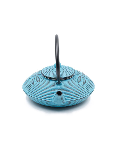 Teiera turchese in ghisa decorata con libellule - La Pianta del Tè Shop online
