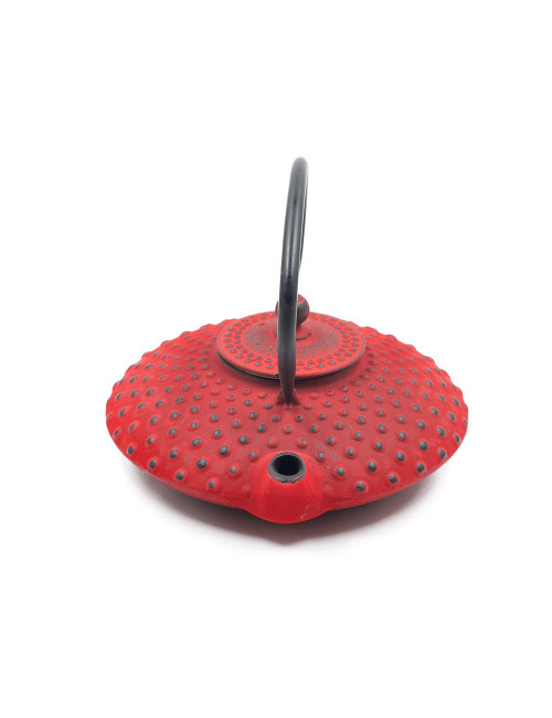 Teiera rossa in ghisa puntinata Japan - La Pianta del Tè Shop online