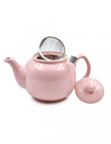 Panciuta teiera rosa in porcellana con filtro in acciaio Inox rimovibile - La Pianta del Tè vendita on line