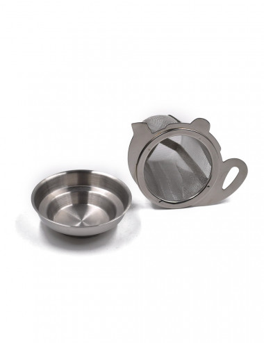 Filtro universale da tè in acciaio inox a forma di teiera con fitta rete in acciaio - La Pianta del Tè Shop online