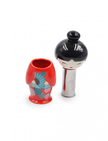 Filtro da tè little geisha in ceramica rossa e acciaio inox - La Pianta del Tè acquista online