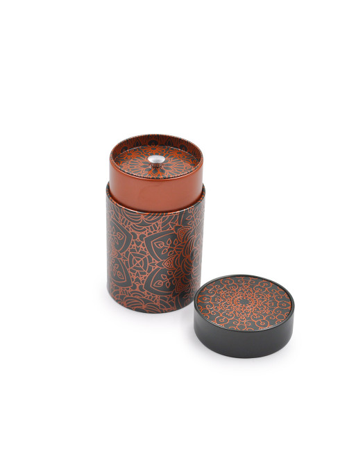 Bellissimo barattolo porta tè nero con motivo mandala rame a rilievo - La Pianta del Tè Acquista online