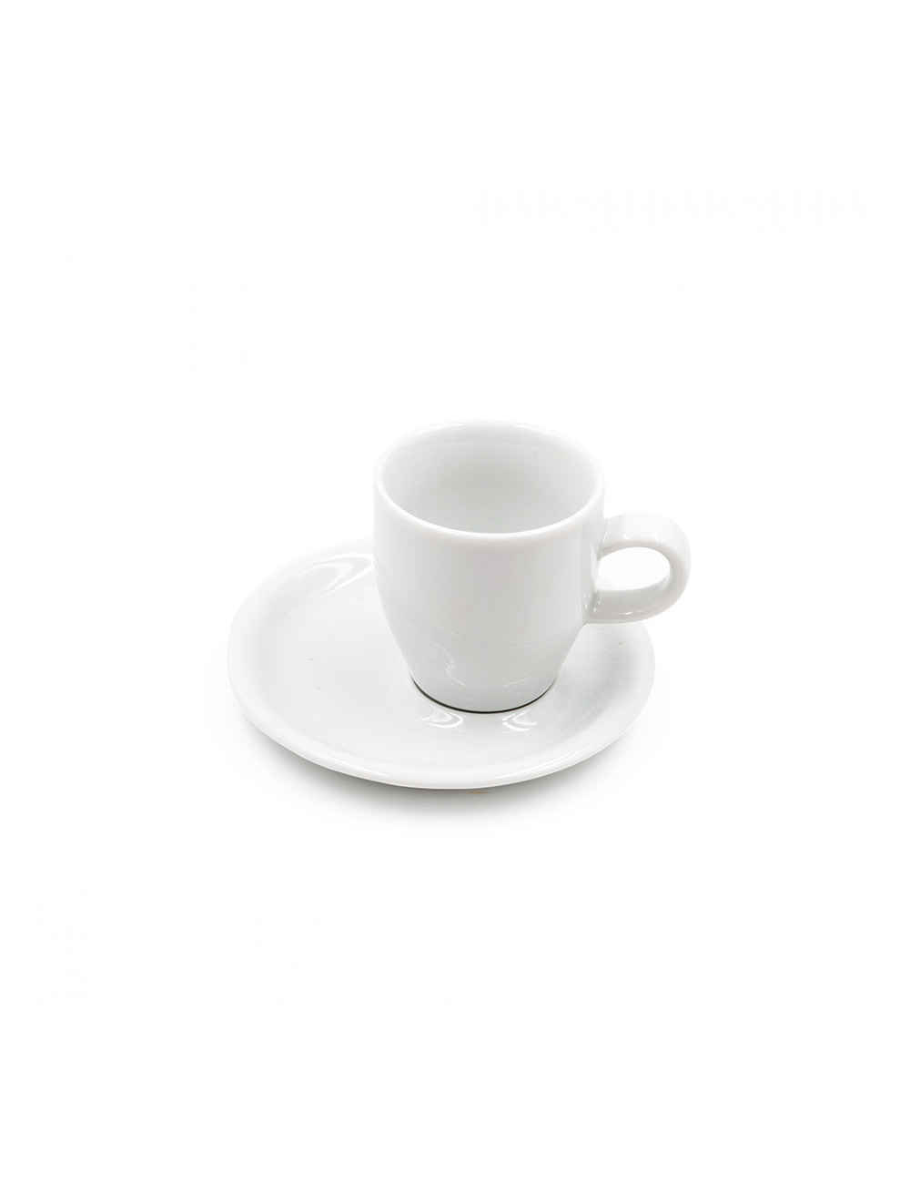 Classica tazzina da caffè Luka in ceramica bianca con manico e piattino - La Pianta del Tè shop on line