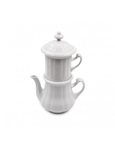 Elegante Caffettiera Karlsbad in porcellana bianca - La Pianta del Tè acquista online
