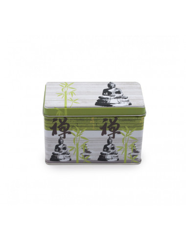 Scatola di latta rettangolare con decorazioni orientali da 125 gr - La Pianta del Tè shop online