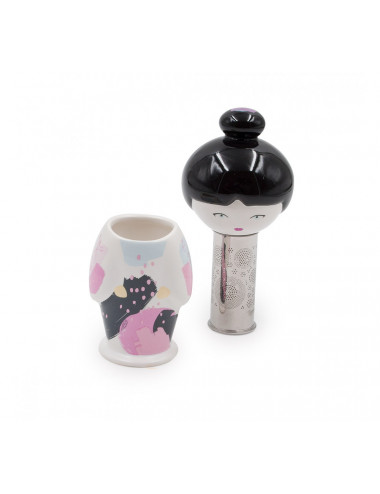 Filtro da tè little geisha in ceramica e acciaio inox - La Pianta del Tè acquista online