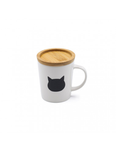 Mug gatto magico con coperchio in bamboo - negozio online