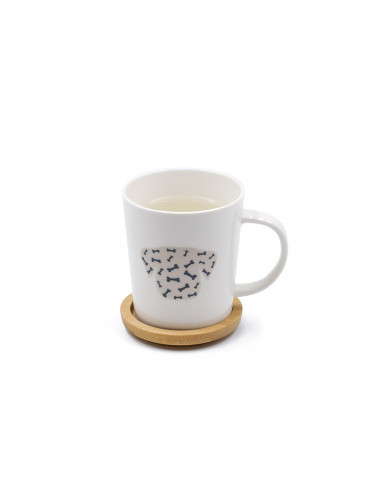 Nella mug cane magico compaiono ossicini quando contiene bevande calde - La Pianta del Tè vendita online