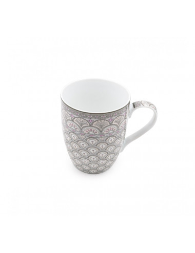 Pratica mug fans in grigio e rosa per gli amanti di tè e tisane - La Pianta del Tè acquista on line
