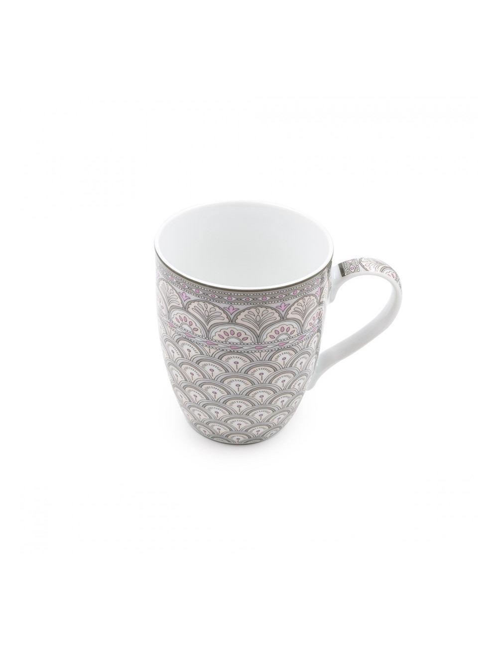 Pratica mug fans in grigio e rosa per gli amanti di tè e tisane - La Pianta del Tè acquista on line