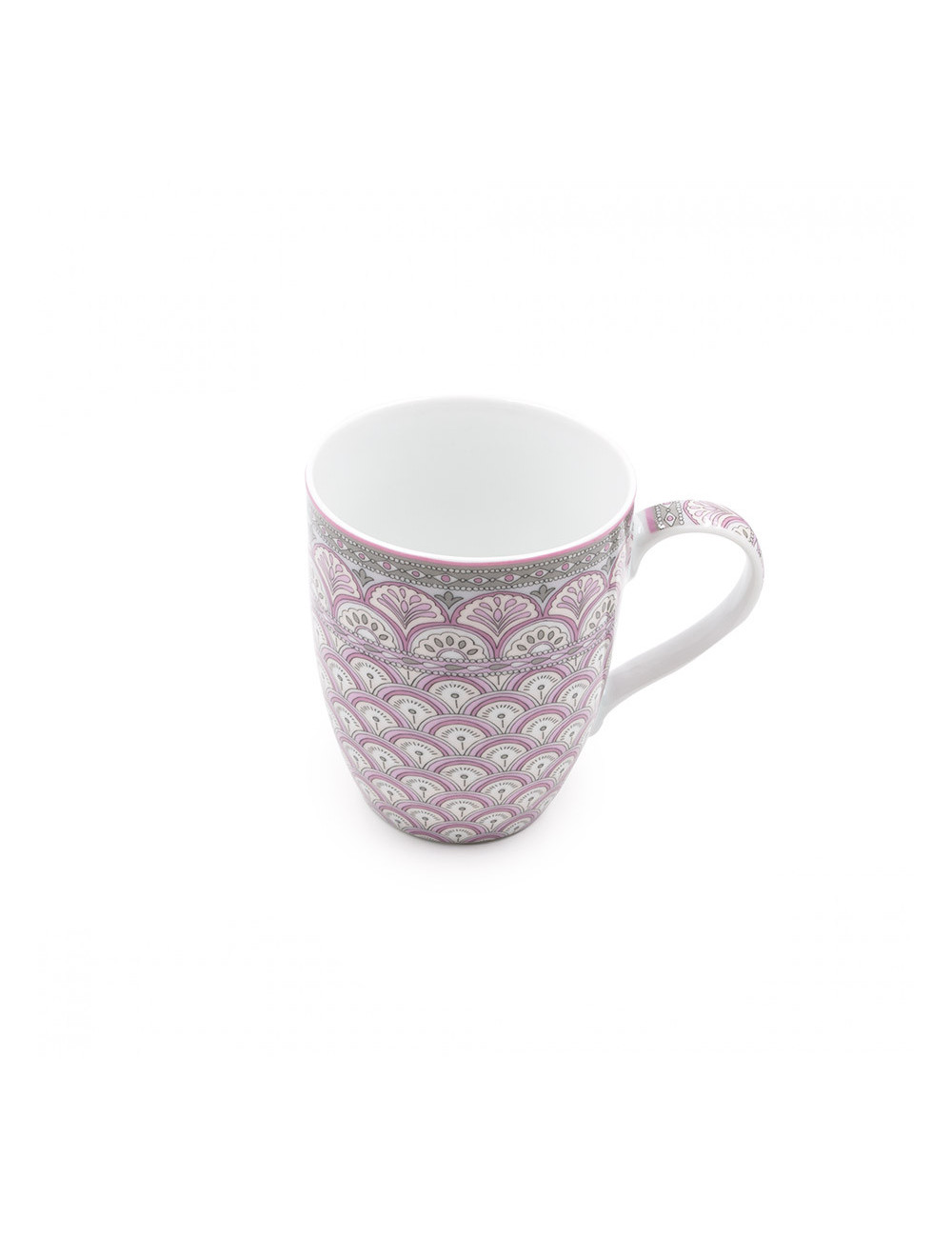 Pratica mug Fans rosa e grigia per gli amanti di tè e tisane - La Pianta del Tè shop on line