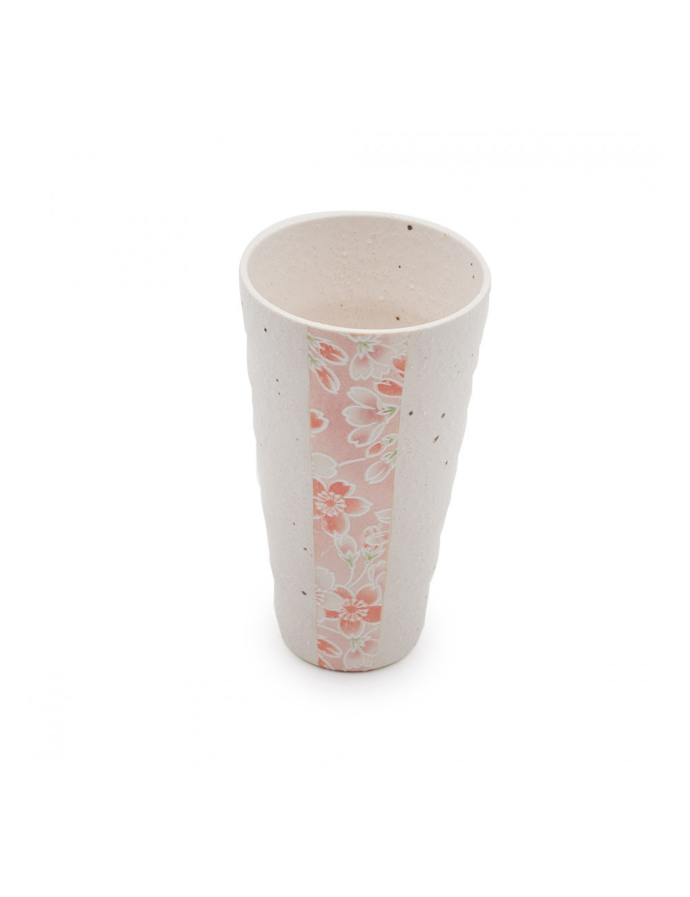 Originale Mug giapponese in ceramica porosa con fiori rosa - La Pianta del Tè Shop online