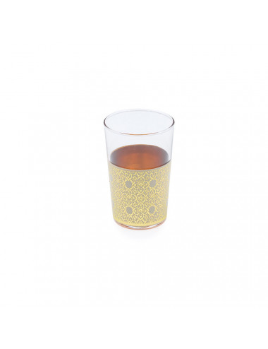 Bicchiere marocchino in vetro decorato in oro - La Pianta del Tè acquista online