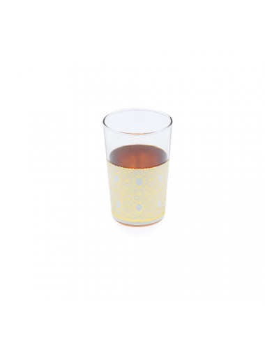 Prezioso bicchiere marocchino in bianco e oro - La Pianta del Tè acquista online