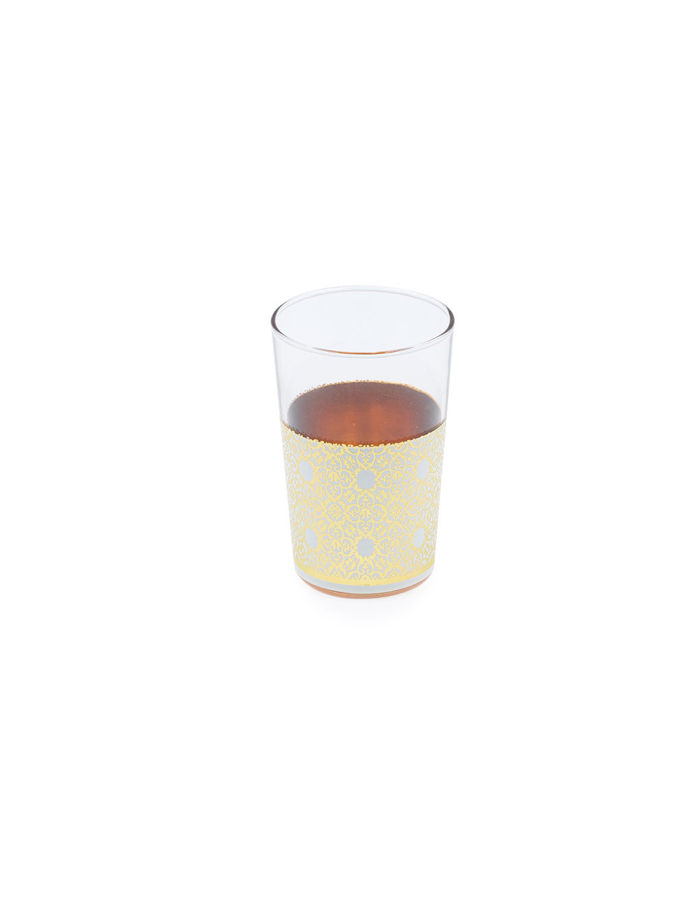 Prezioso bicchiere marocchino in bianco e oro - La Pianta del Tè acquista online